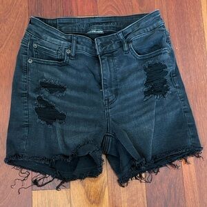 American Eagle Outfitters Black Ripped Jean Shorts